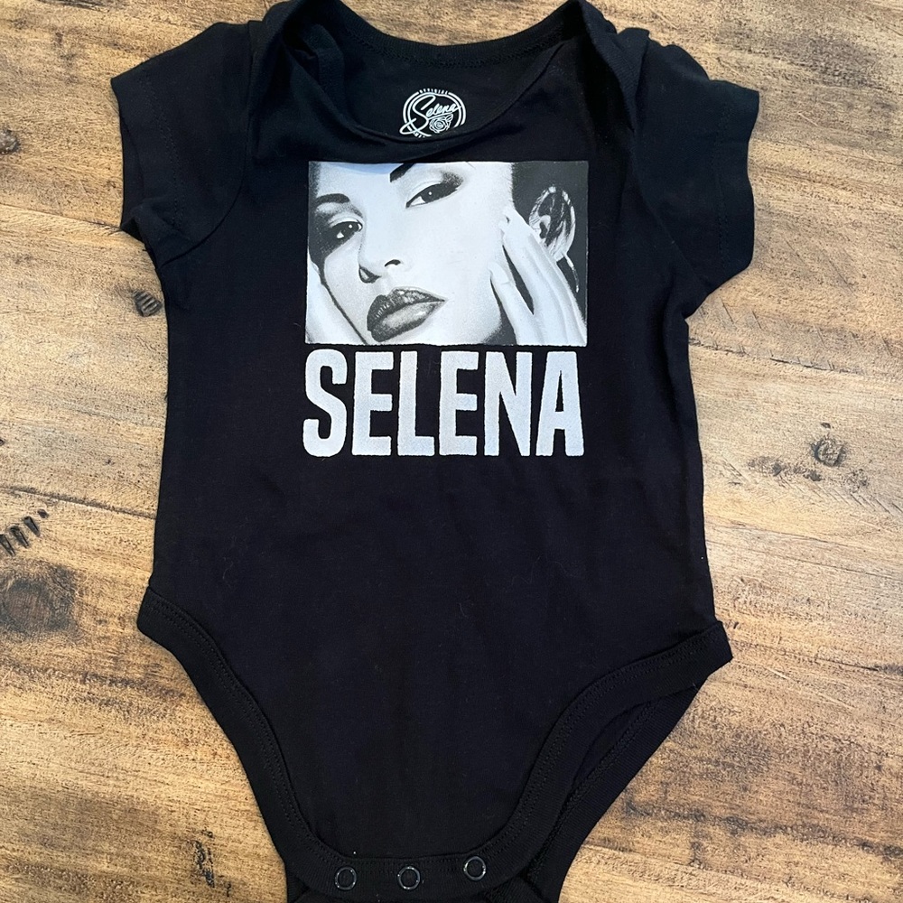 Selena, black onesie, 0-6 months size
